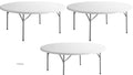 White 6-ft Plastic Folding Round Table W361756