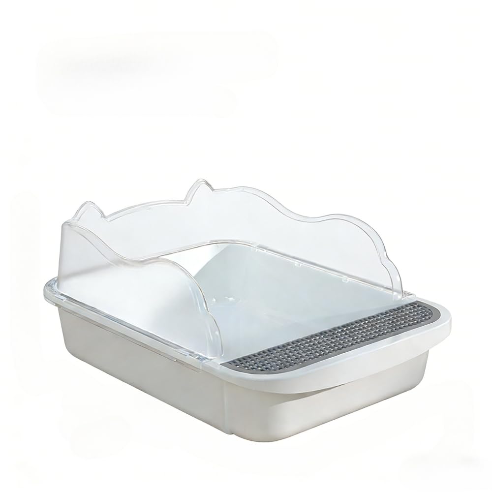 Open Top High Sided Cat Litter Box with Removable Tray and Scoop W3792