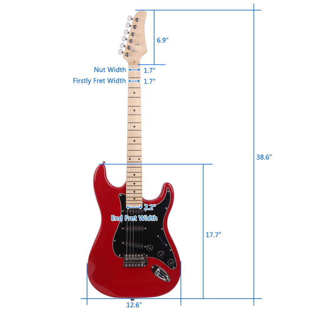 39" Full Size Electric Guitar with 20w Amp and Bag E797