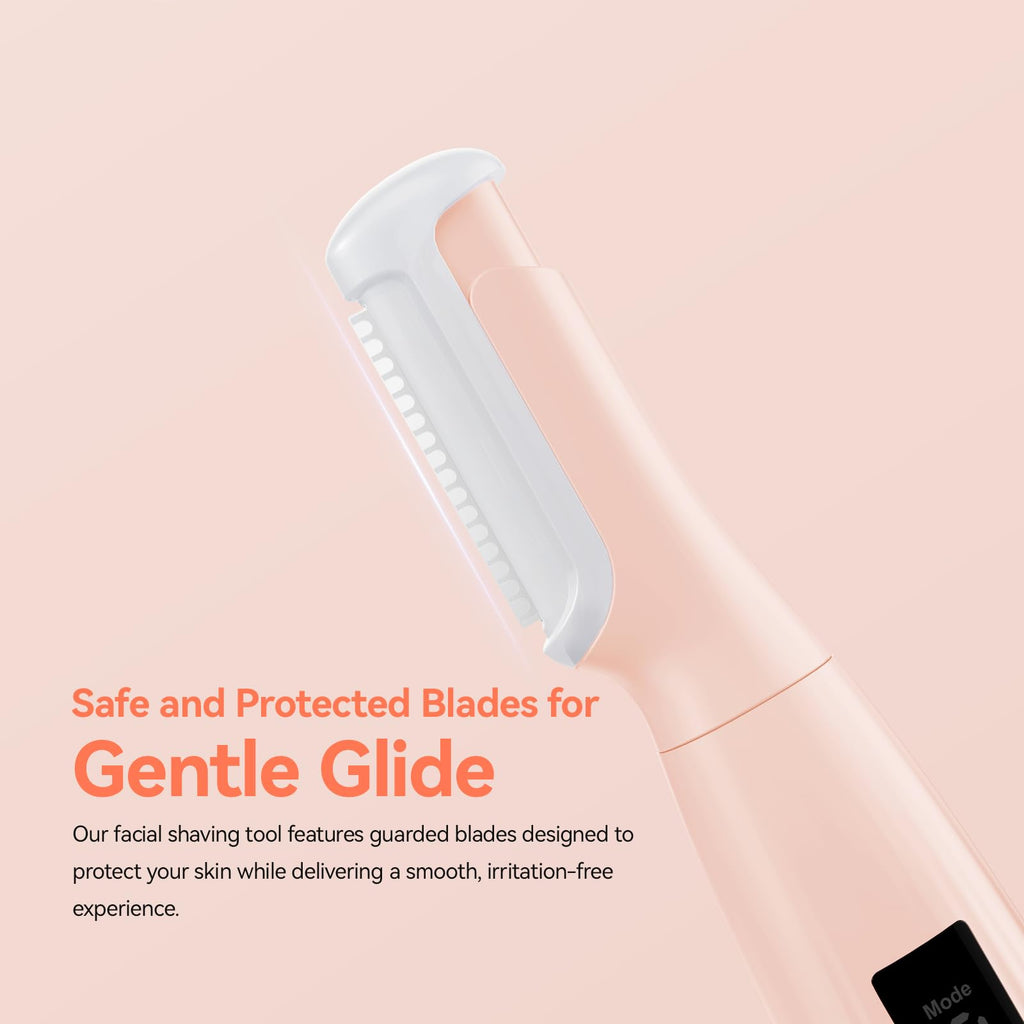 Pink Rechargeable Facial Razor with 8 Blades H4667