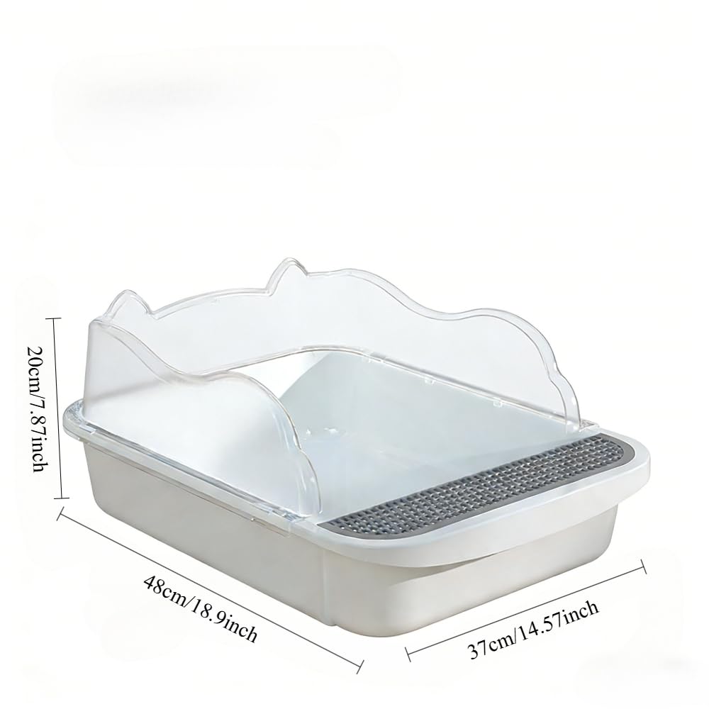 Open Top High Sided Cat Litter Box with Removable Tray and Scoop W3792