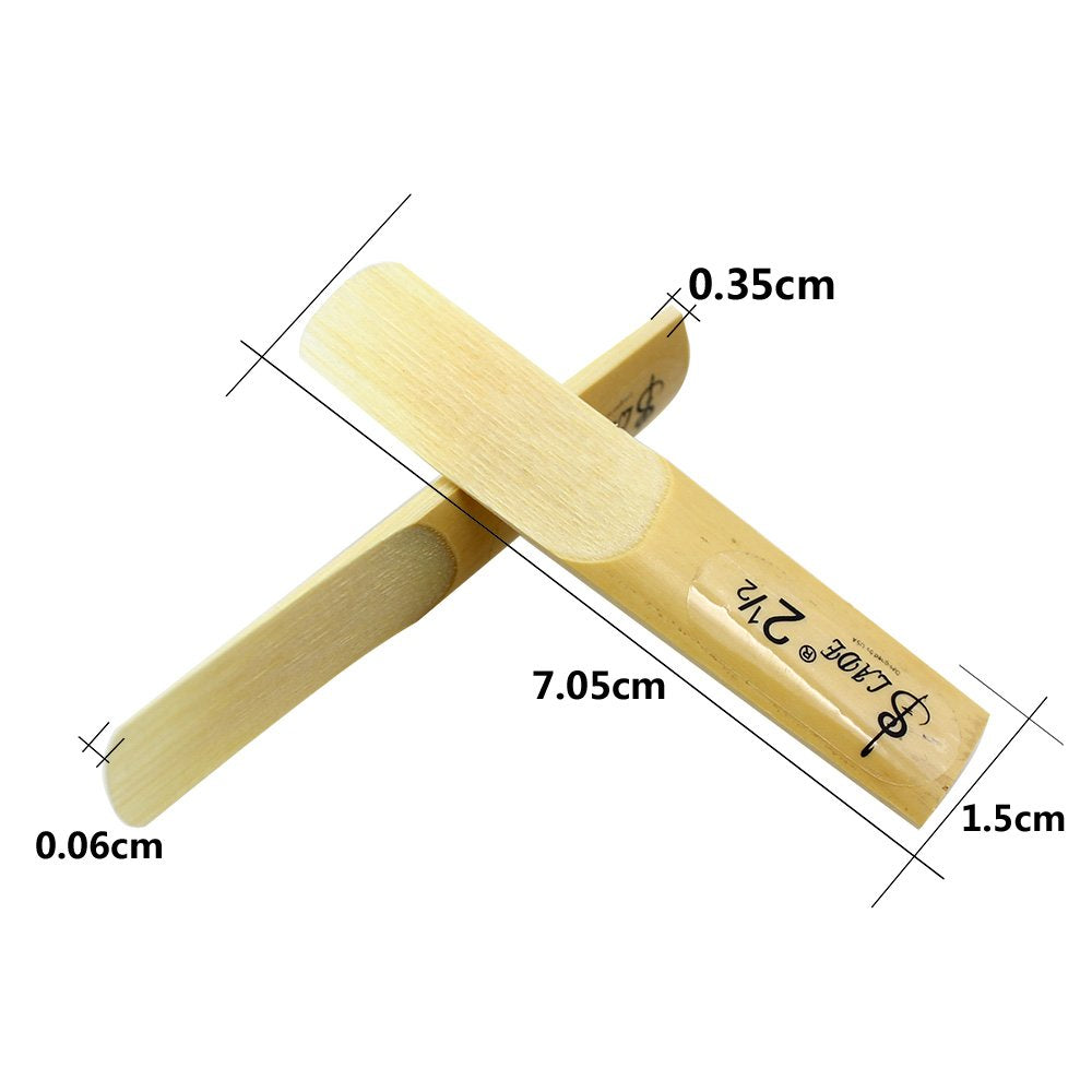 10 Pack Eb Alto Saxophone Reeds 2.5 Strength Bamboo Woodwind Reeds with Storage Case T60330