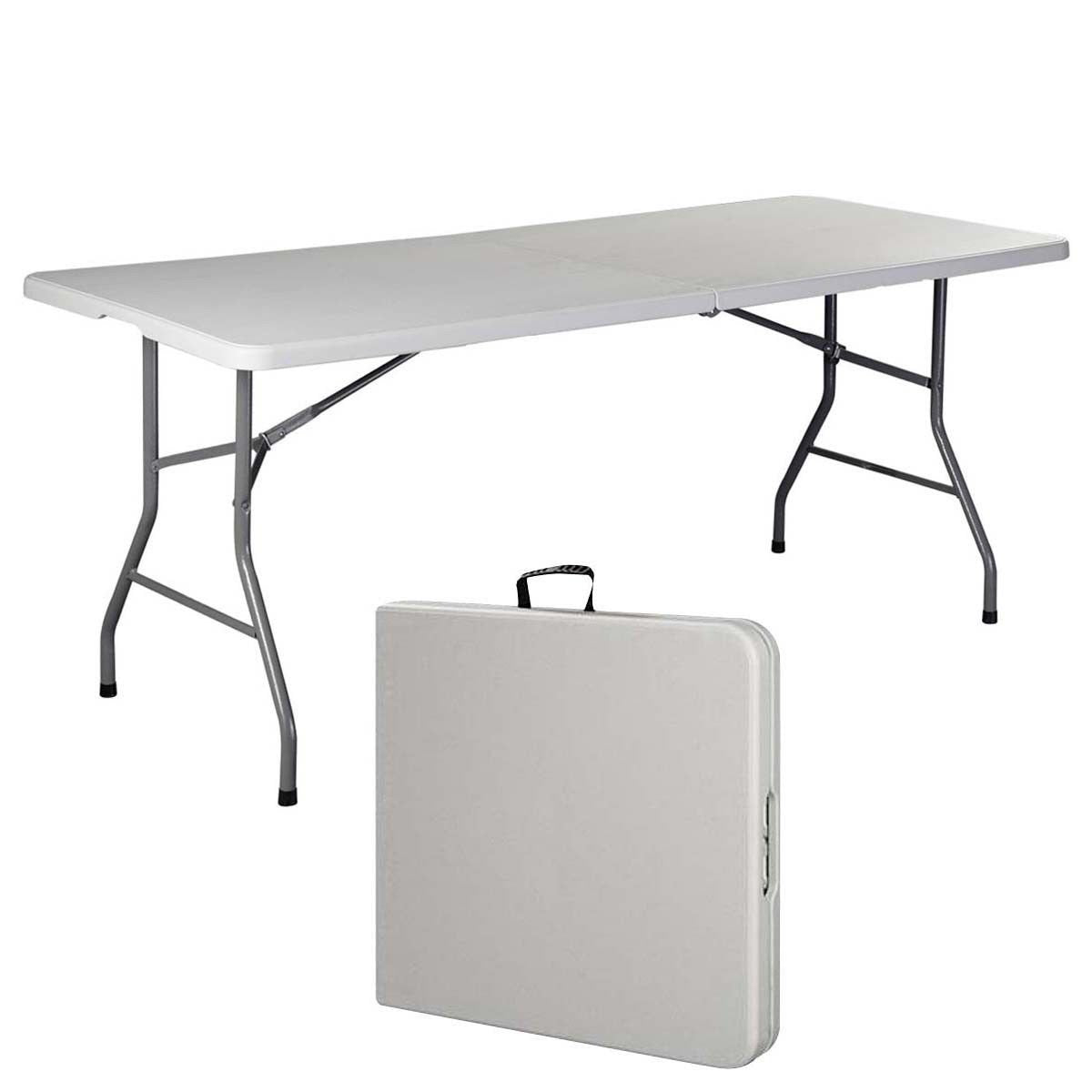 6' Folding Table Portable Plastic Indoor Outdoor White C686