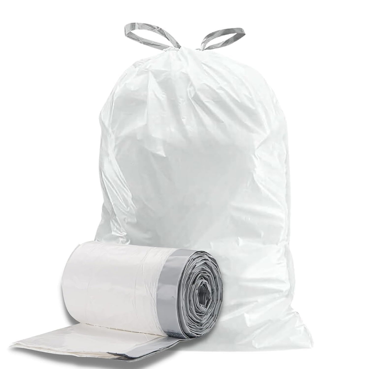 White 8-9 Gallon Drawstring Trash Bags, 100 Count C787