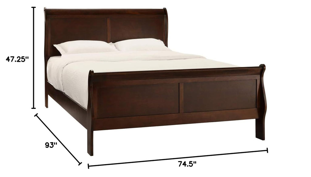 Cal King Cherry Sleigh Panel Bed F5968