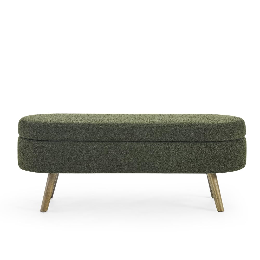 Oval Storage Bench with Rubber Wood Legs J4454