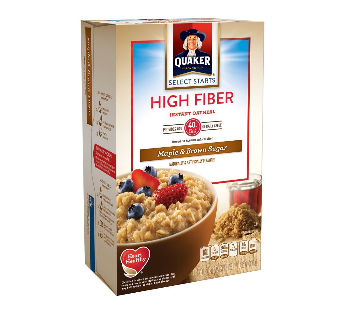 Instant Oatmeal High Fiber Maple & Brown Sugar 12.6 Ounce Pack of 12 Y477