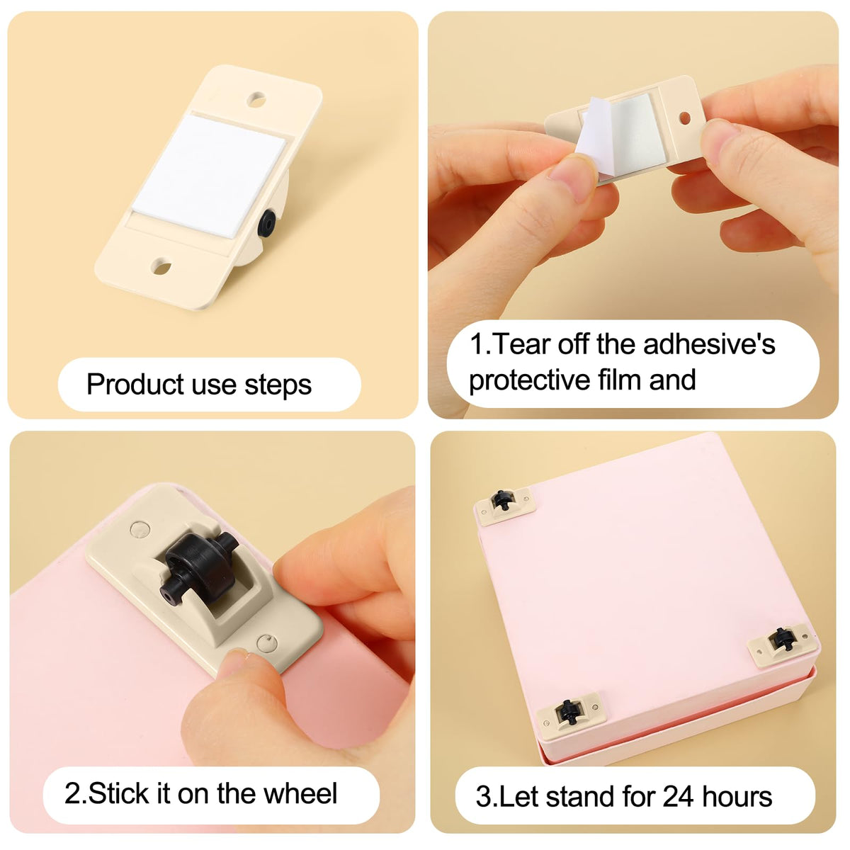 24 Pack Self Adhesive Mini Casters T905132