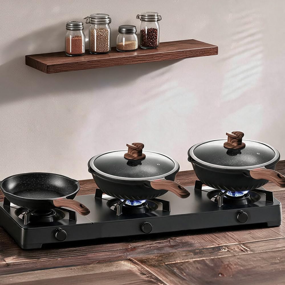 12 Pc Nonstick Deep Frying Pan Cookware Set N418117