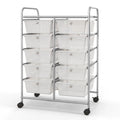10 Drawer Rolling Storage Cart with Metal Frame L360310