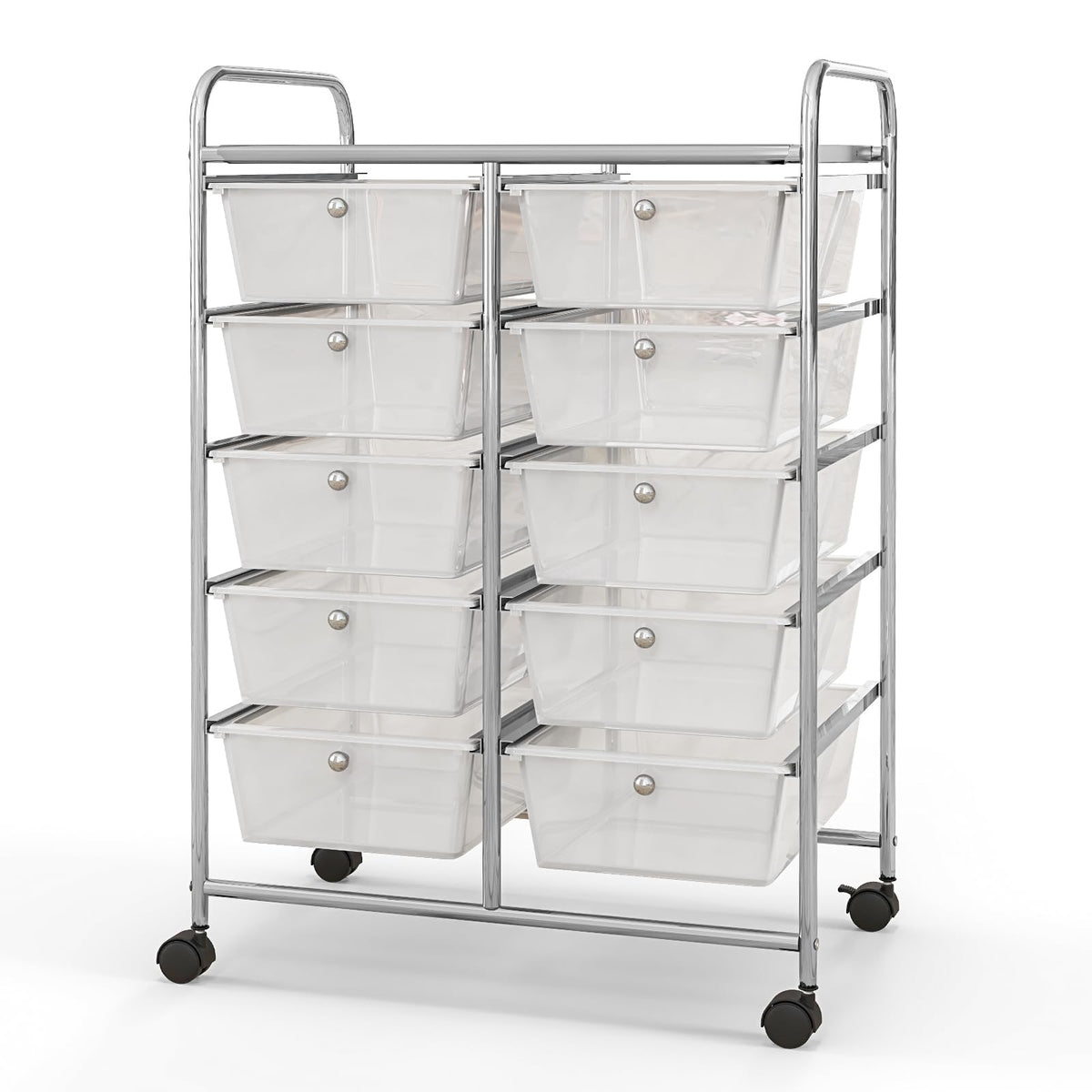 10 Drawer Rolling Storage Cart with Metal Frame L360310