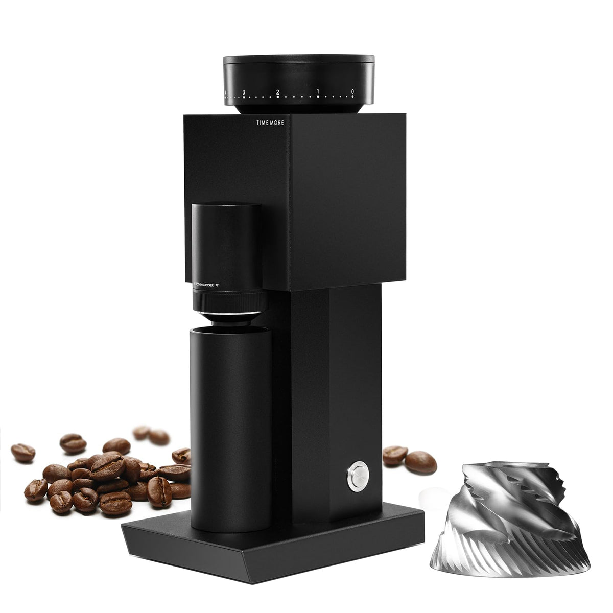 Electric Coffee Grinder 150 Adjustable Settings Stainless Steel Black S600117