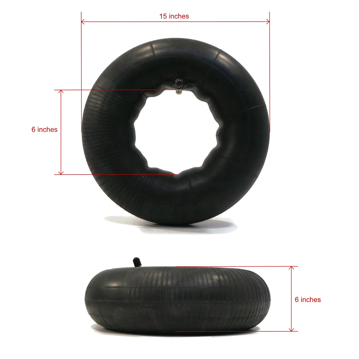 Tire Inner Tubes 15x6.00x6 TR13 Straight Valve Stem Pack of 4 O7792