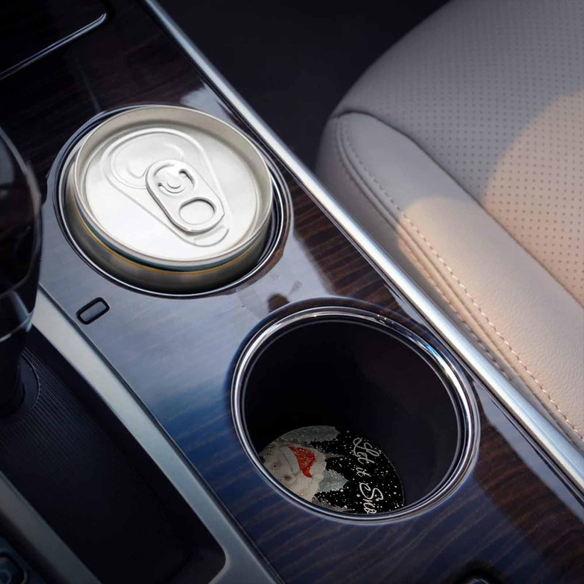 Black Ceramic Car Coasters 6 Piece Set H574675