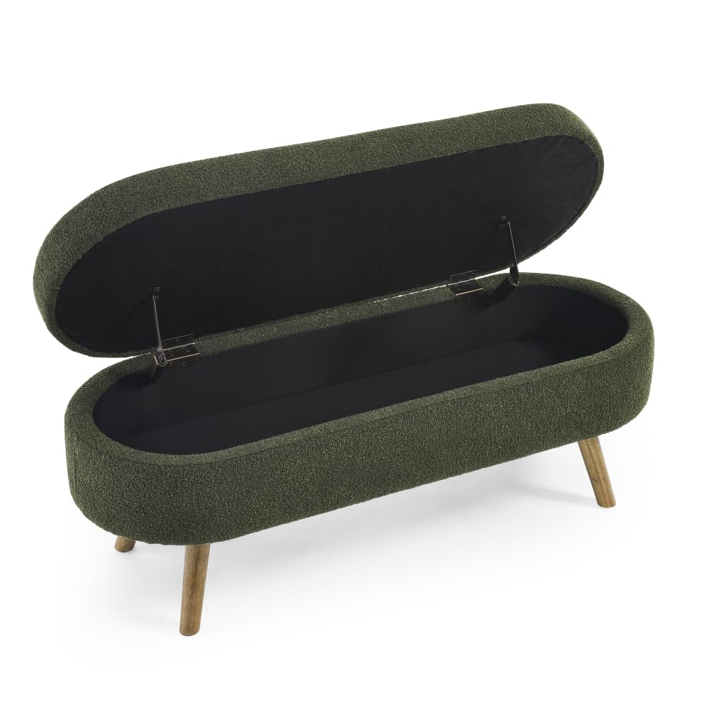 Oval Storage Bench with Rubber Wood Legs J4454