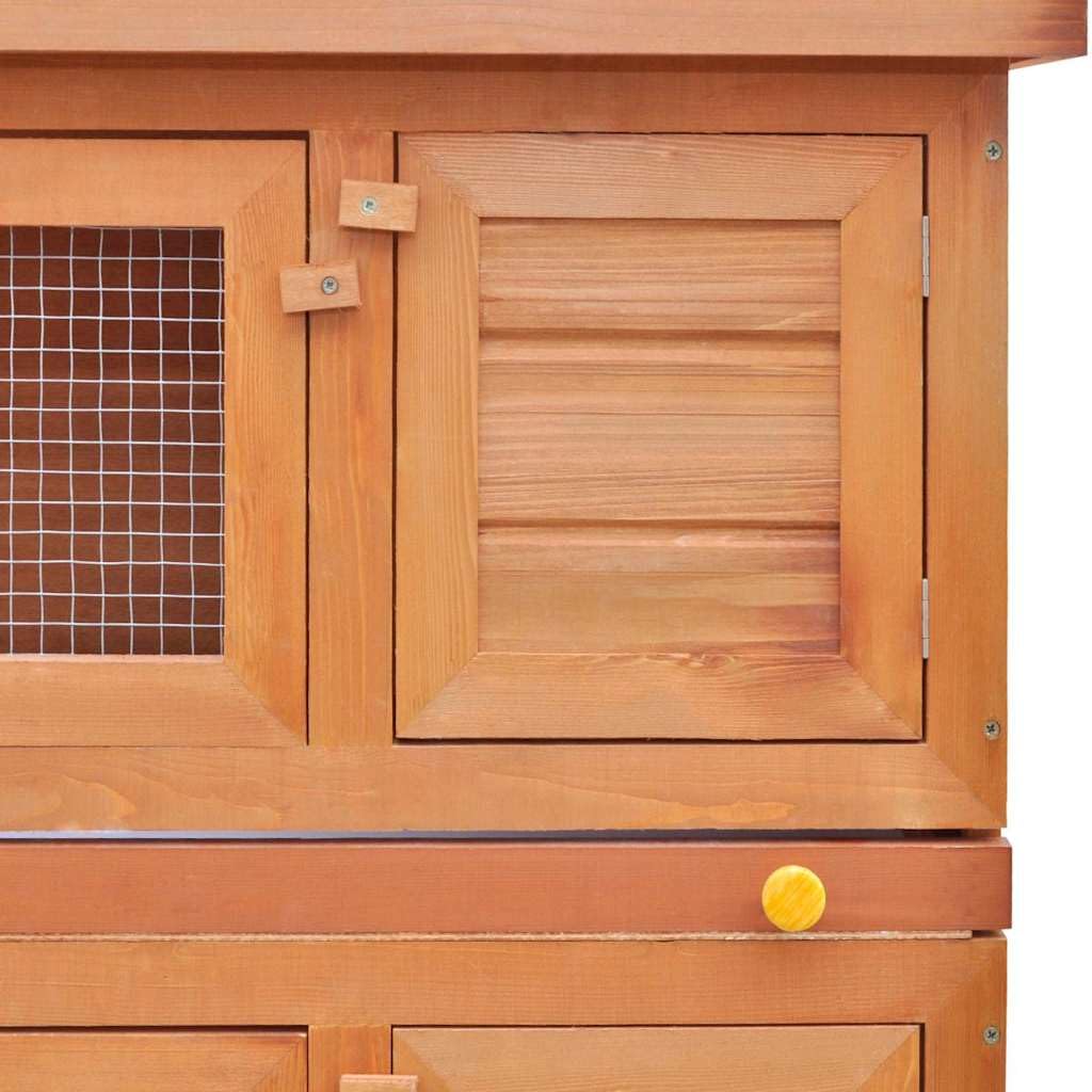 Outdoor Wooden Rabbit Hutch 2-Tier 36 Inch S760228