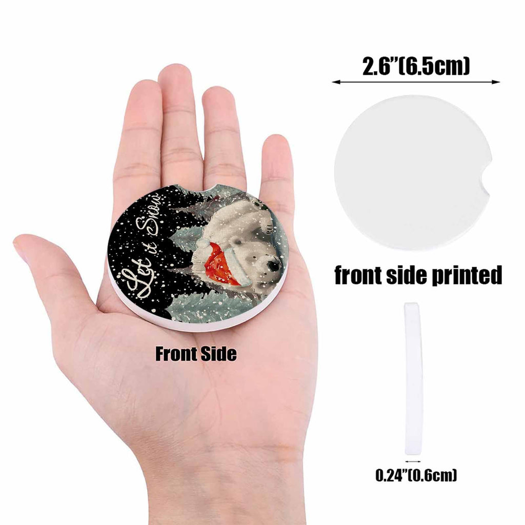 Black Ceramic Car Coasters 6 Piece Set H574675