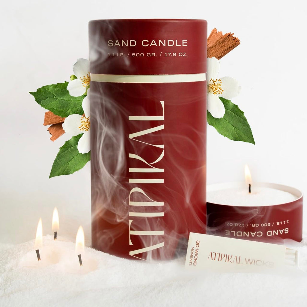18oz Sand Pearled Candle with 30 Wicks U456
