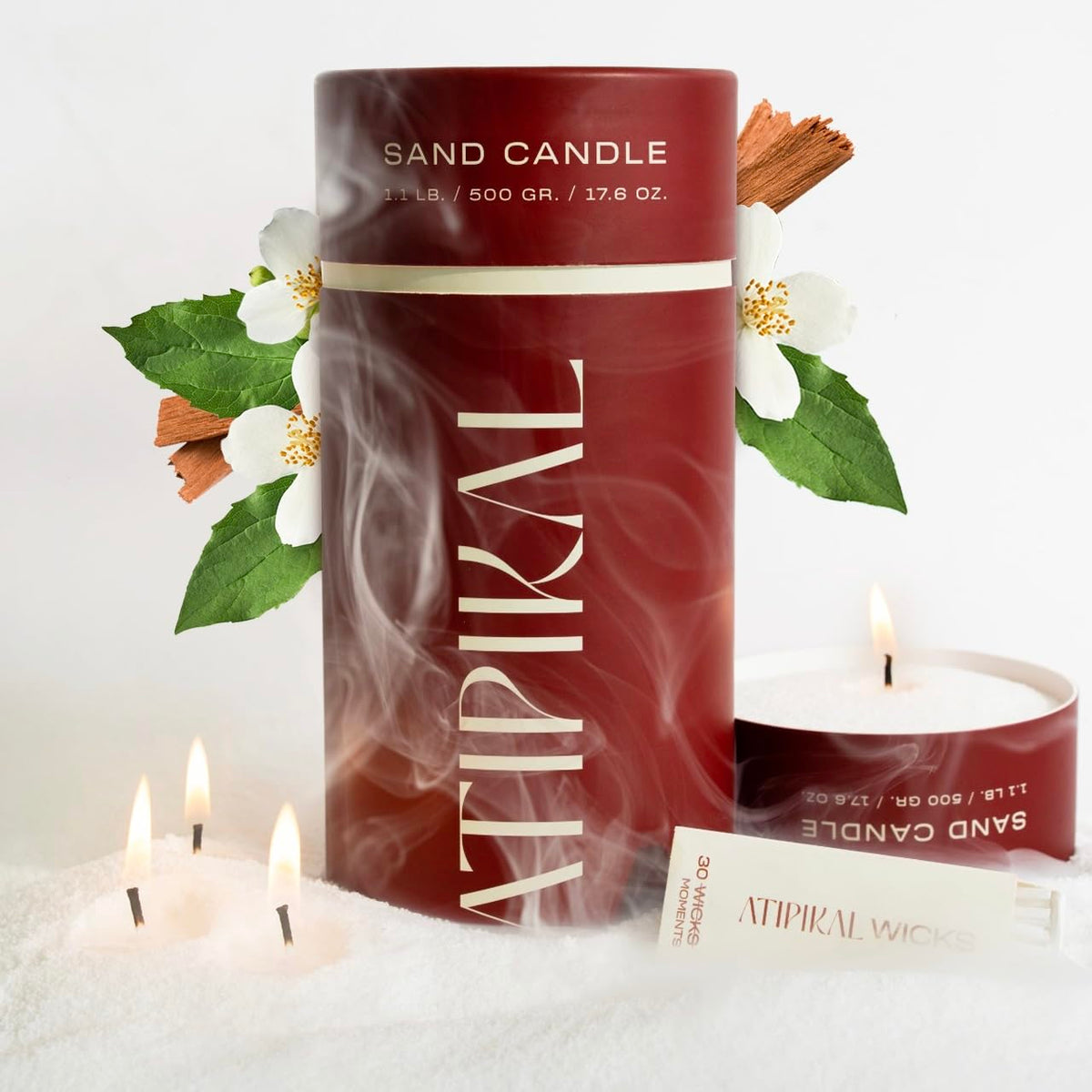 18oz Sand Pearled Candle with 30 Wicks U456