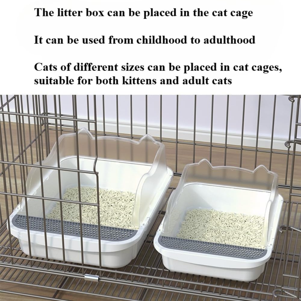 Open Top High Sided Cat Litter Box with Removable Tray and Scoop W3792