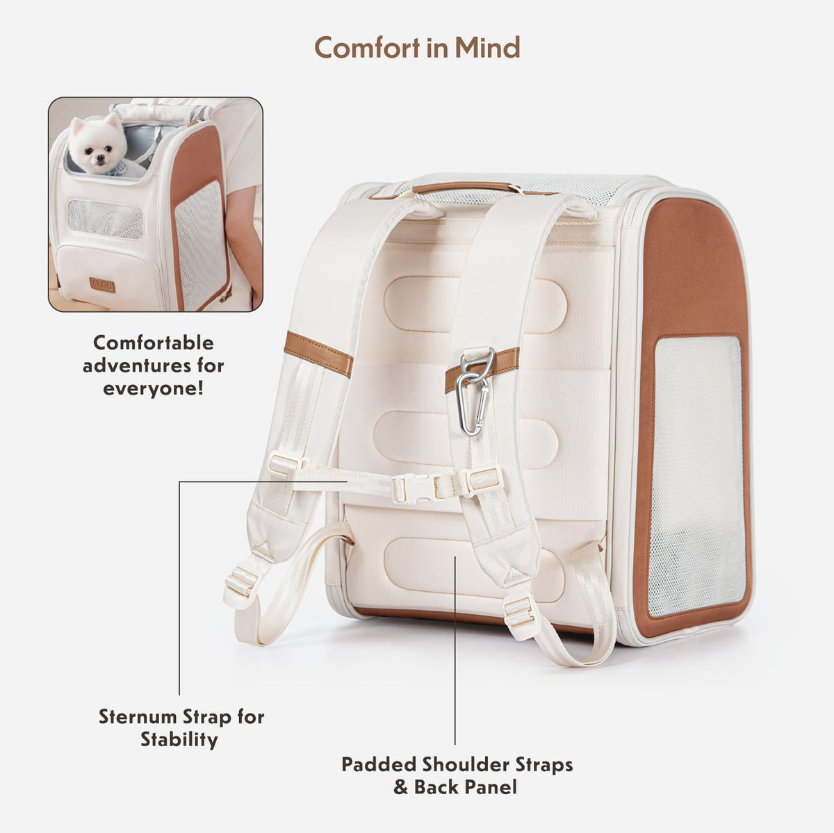 Tan Pet Backpack Carrier O51585