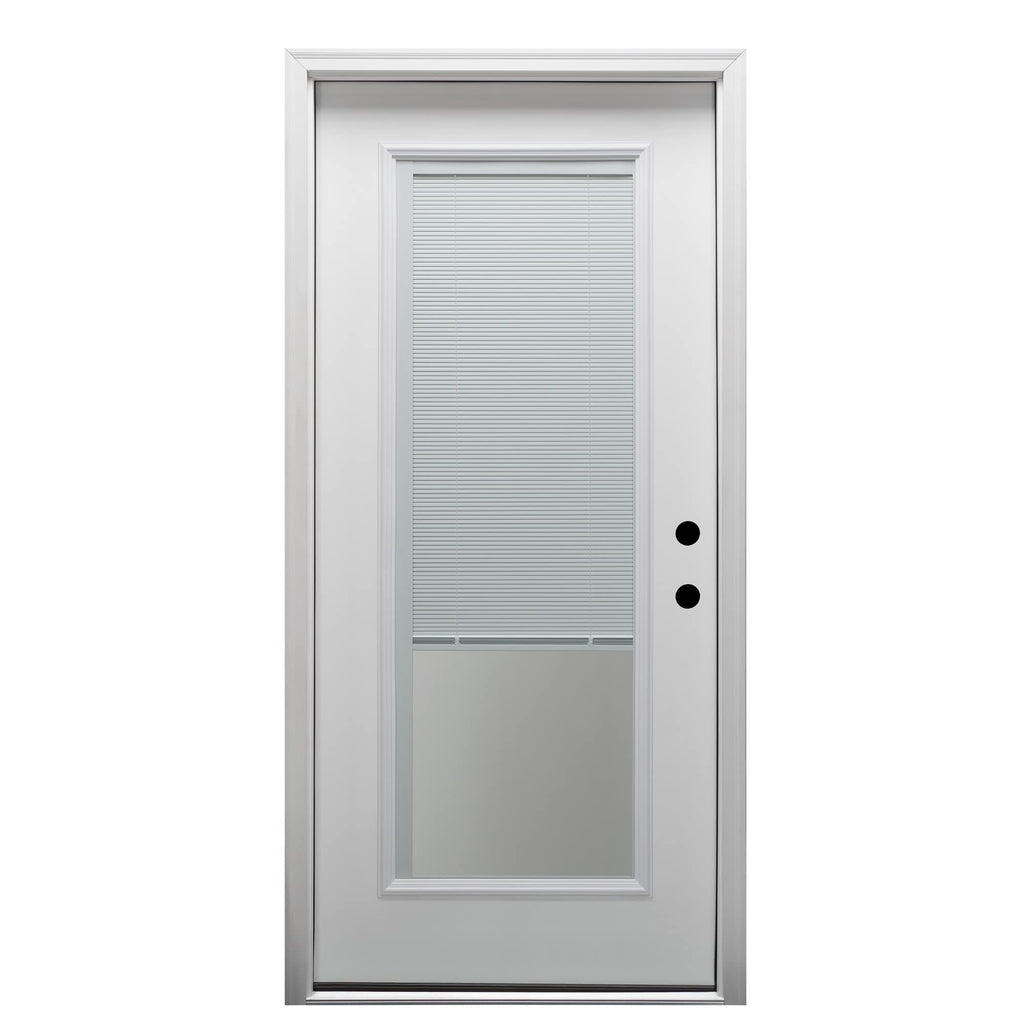Fiberglass Smooth Primed Left Hand In-Swing Prehung Front Door Full Lite Clear Glass 36" x 80" S130