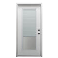 Fiberglass Smooth Primed Left Hand In-Swing Prehung Front Door Full Lite Clear Glass 36" x 80" S130