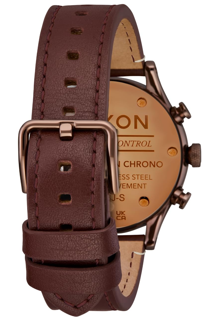 Chocolate Brown Leather Chrono Watch F67396