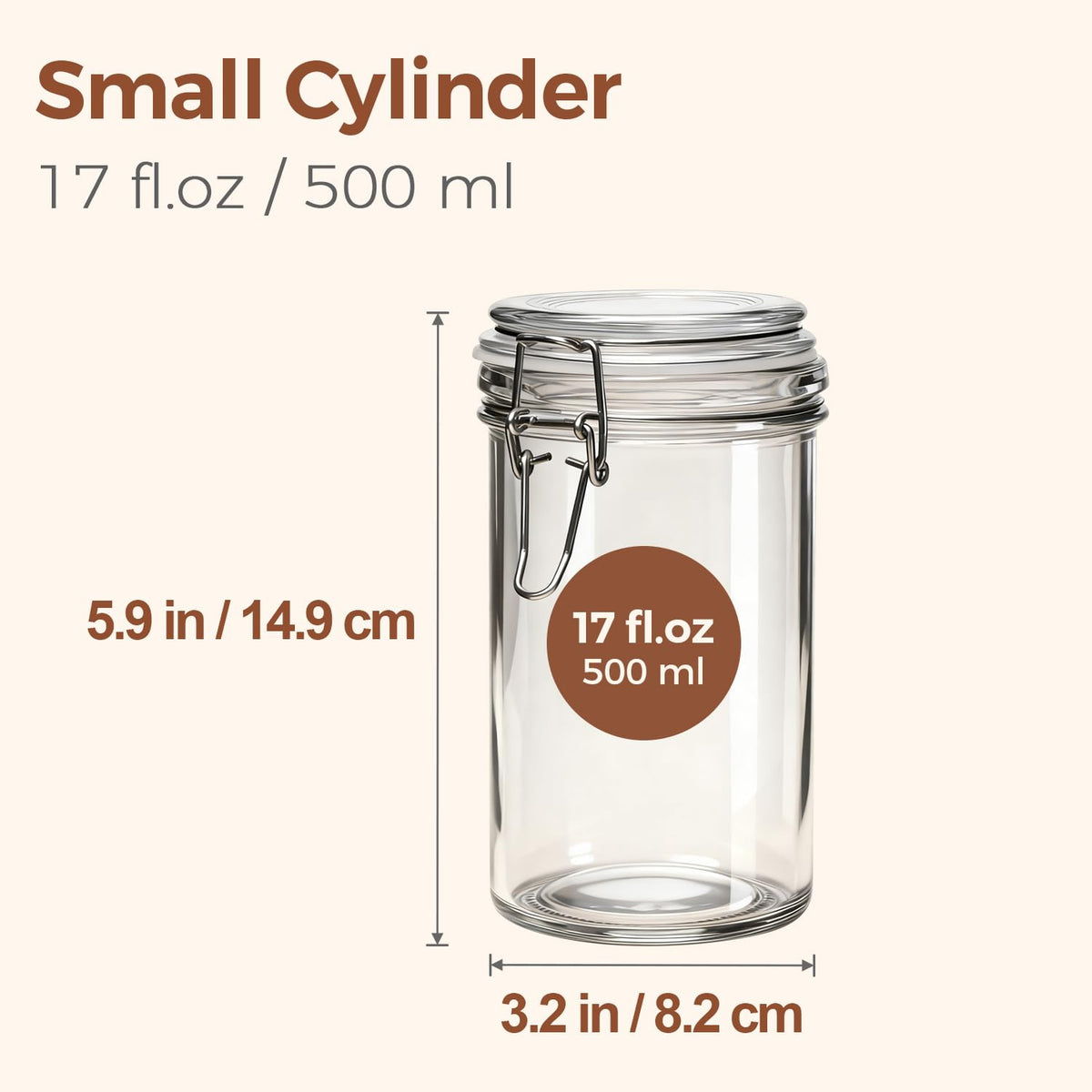 16 oz Glass Jars with Airtight Lids 6 Pack F3524