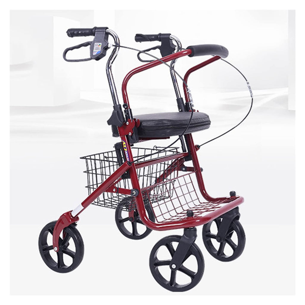 Upright Folding Rollator Walker with Seat H72424