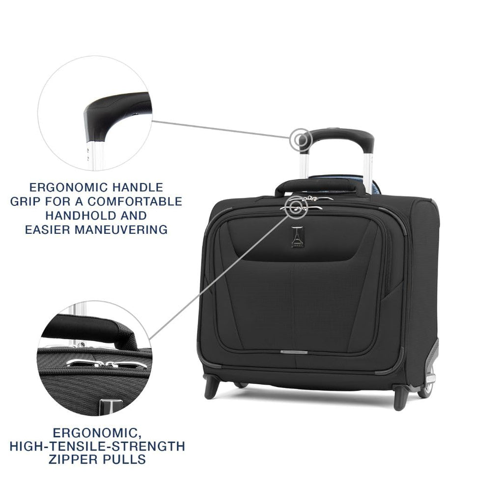 Softside Rolling Underseat Tote, Black, 14-Inch F68393