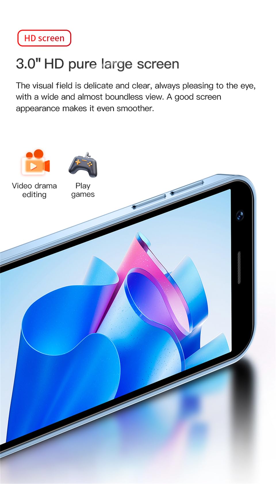 3.0 inch Mini Smartphone 4G LTE Android 10 Quad Core 2000mAh Type-C Dual SIM Purple 3GB RAM 64GB ROM D294477