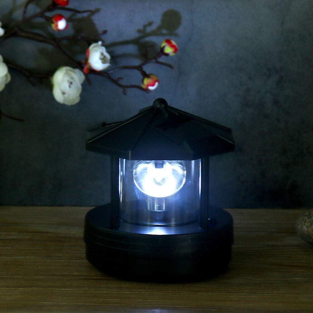 Solar Lighthouse Lamp 360° Rotatable LED IP44 Waterproof U7131