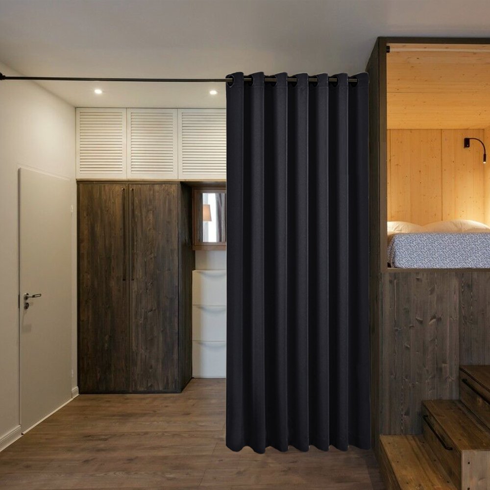 Black Room Divider Curtain 7' x 8.3' 1 Panel X4841