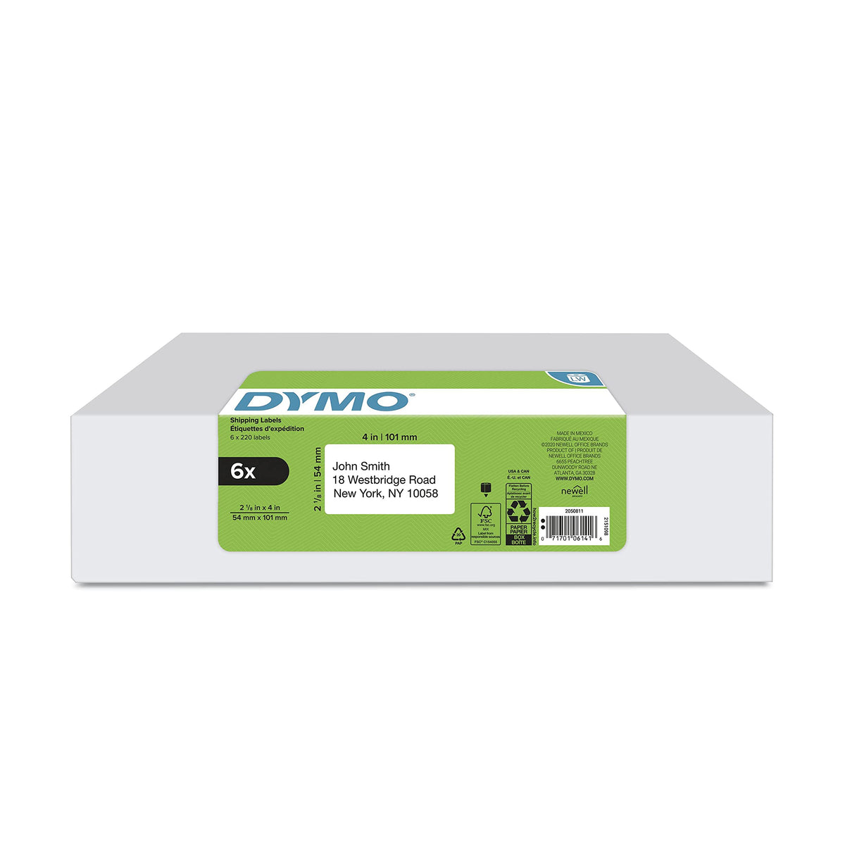 White Shipping Labels 2-1/8" x 4" 6 Rolls I682885