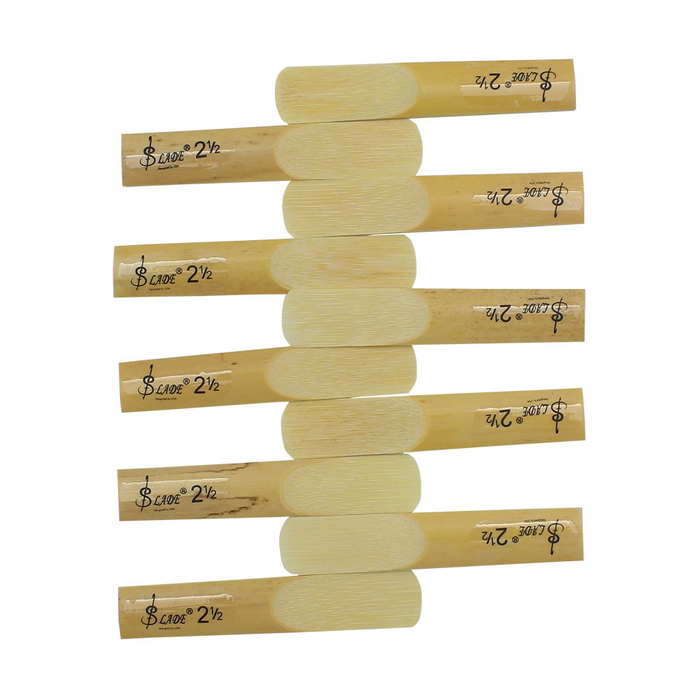 10 Pack Eb Alto Saxophone Reeds 2.5 Strength Bamboo Woodwind Reeds with Storage Case T60330