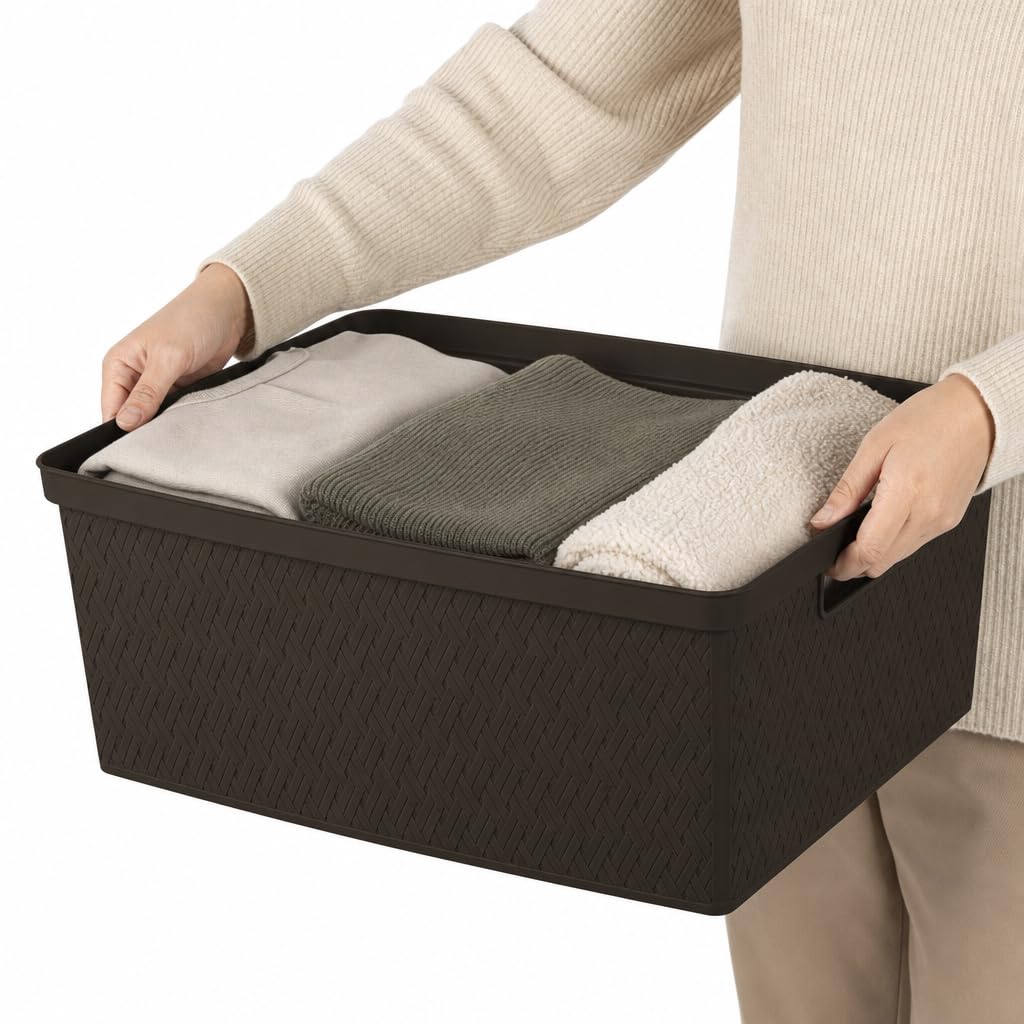 Brown 4 Drawer Plastic Storage Drawers A481