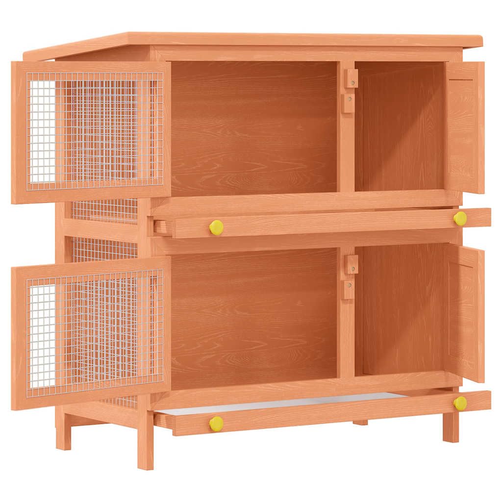 Outdoor Wooden Rabbit Hutch 2-Tier 36 Inch S760228