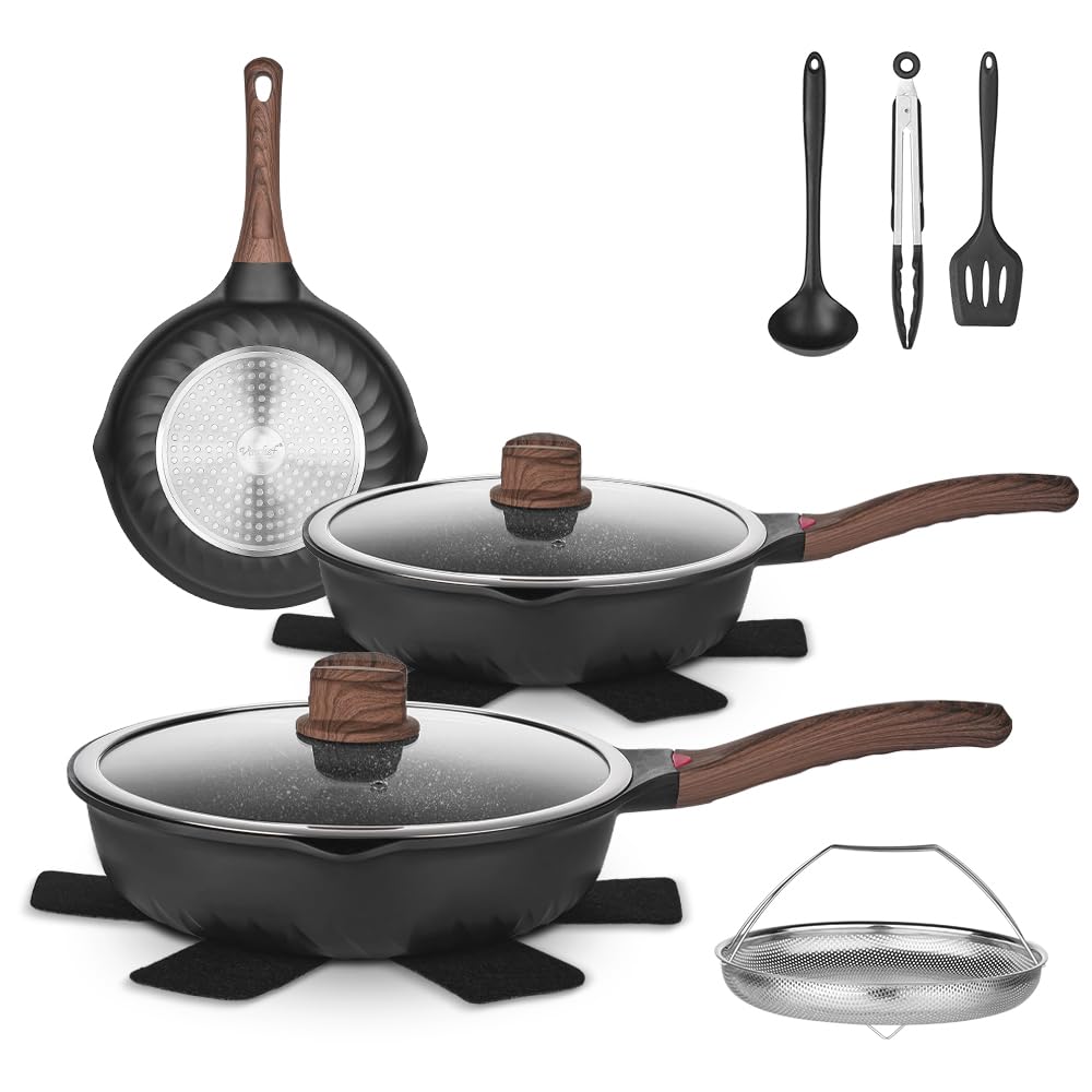 12 Pc Nonstick Deep Frying Pan Cookware Set N418117