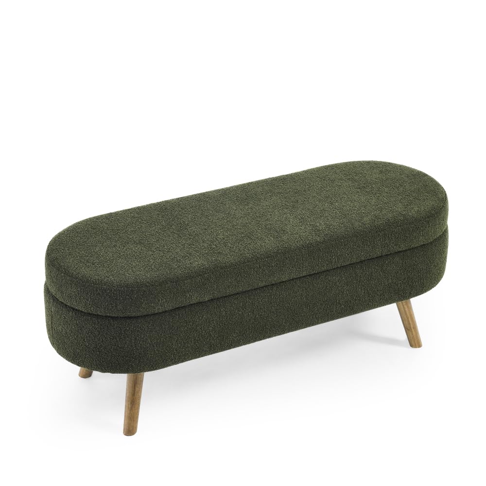 Oval Storage Bench with Rubber Wood Legs J4454