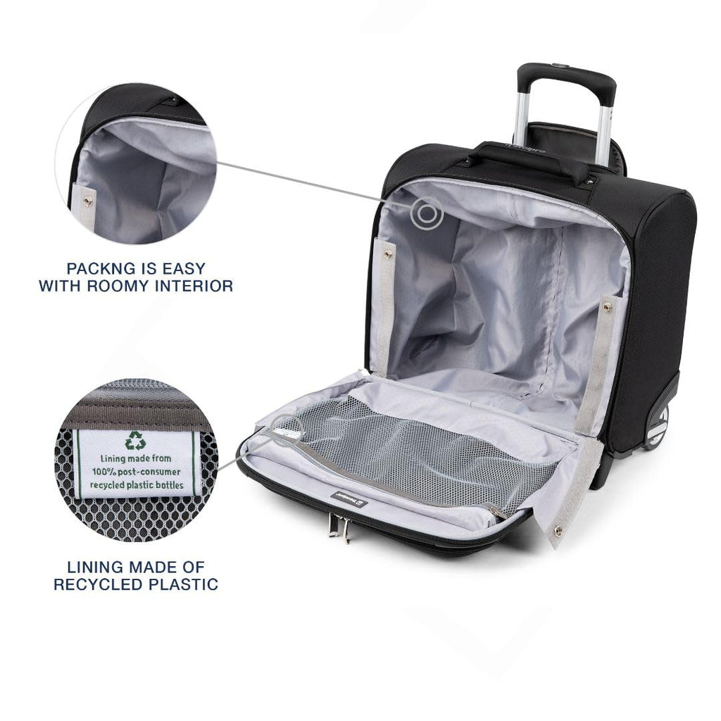 Softside Rolling Underseat Tote, Black, 14-Inch F68393