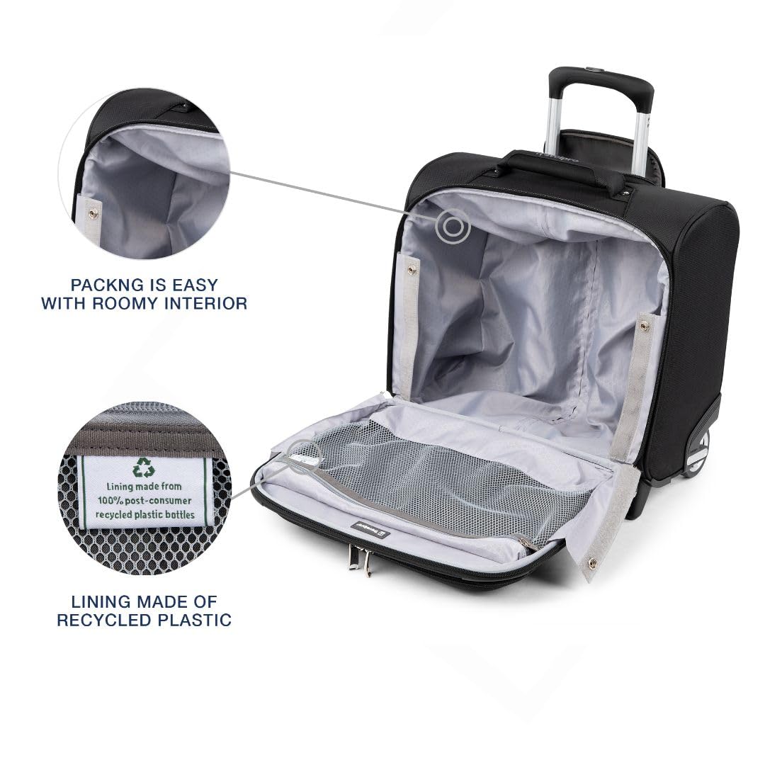Softside Rolling Underseat Tote, Black, 14-Inch F68393