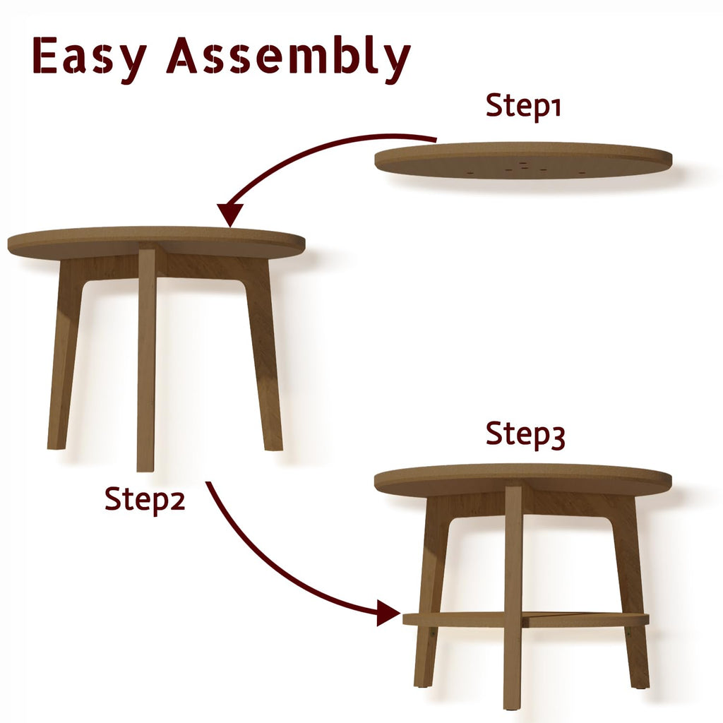 2-Tier Round Wood Coffee Table with Storage Shelf Z764620