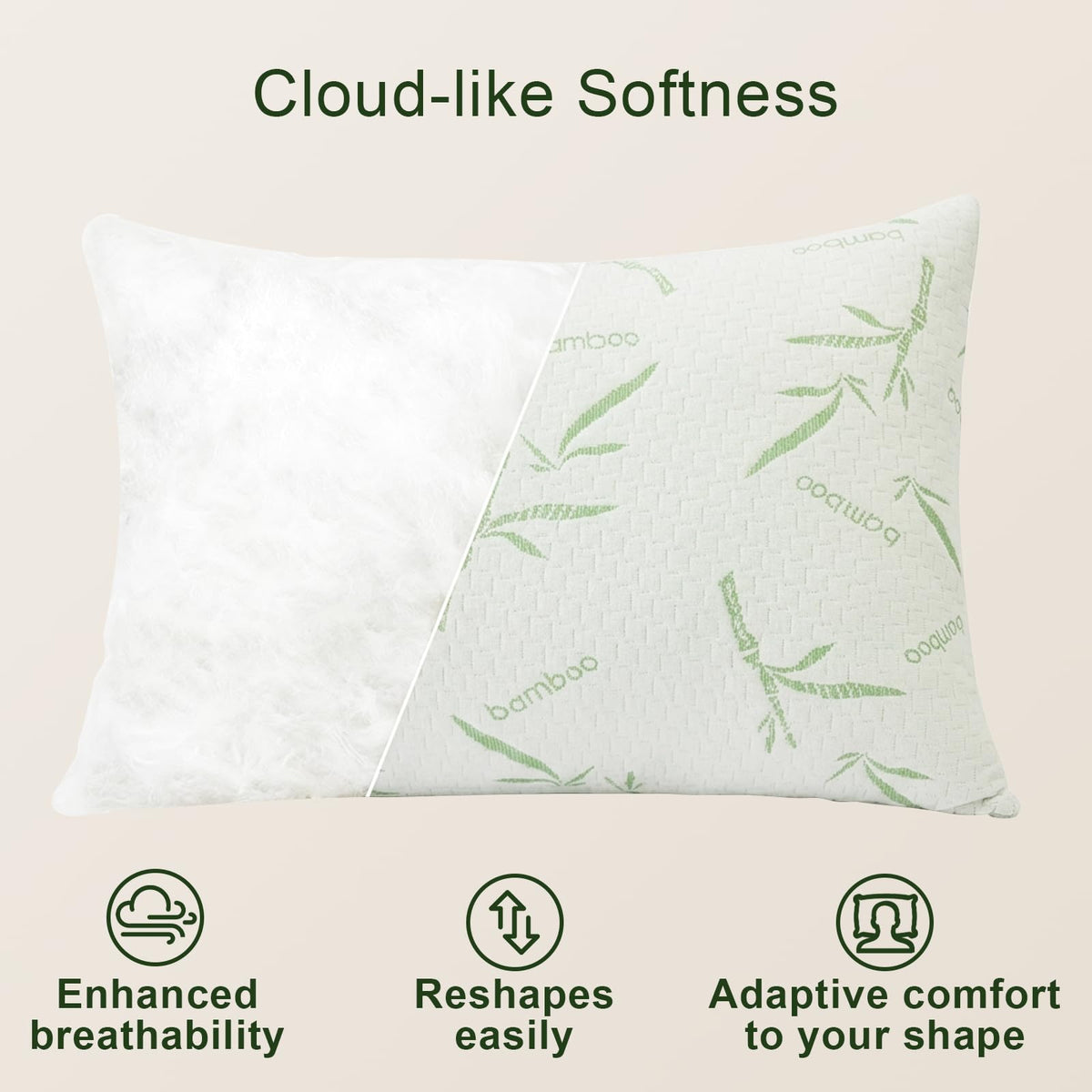 King Size Set of 2 Down Alternative Pillows L1175