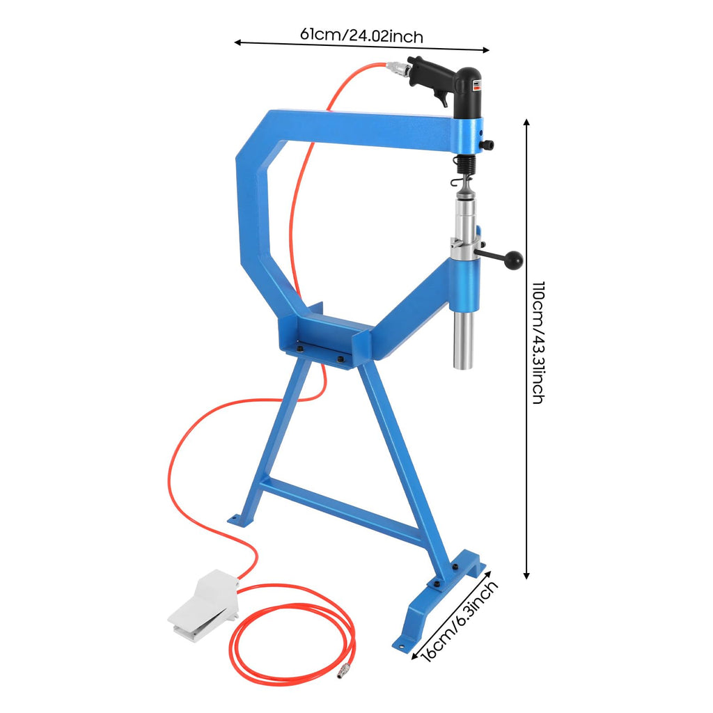 Pneumatic Planishing Hammer with Steel Frame Stand and Foot Pedal V376