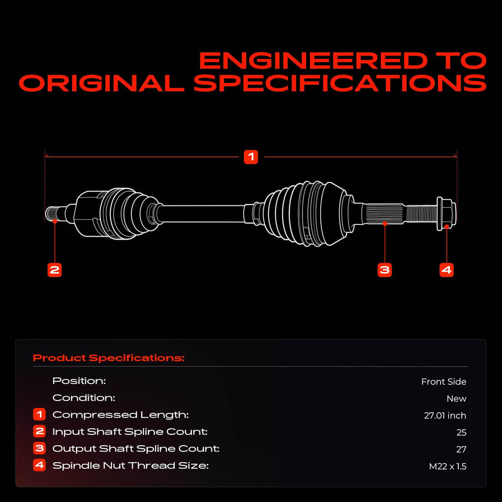 Front CV Axle Shaft Assembly G7080