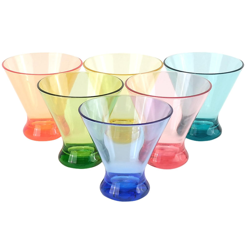 9 oz Stemless Acrylic Martini Glasses Set of 6 X4373
