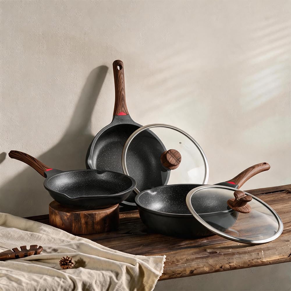 12 Pc Nonstick Deep Frying Pan Cookware Set N418117