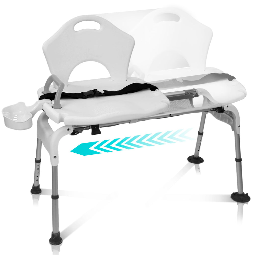 Sliding Shower Chair with Soap Tray and Safety Belt N382