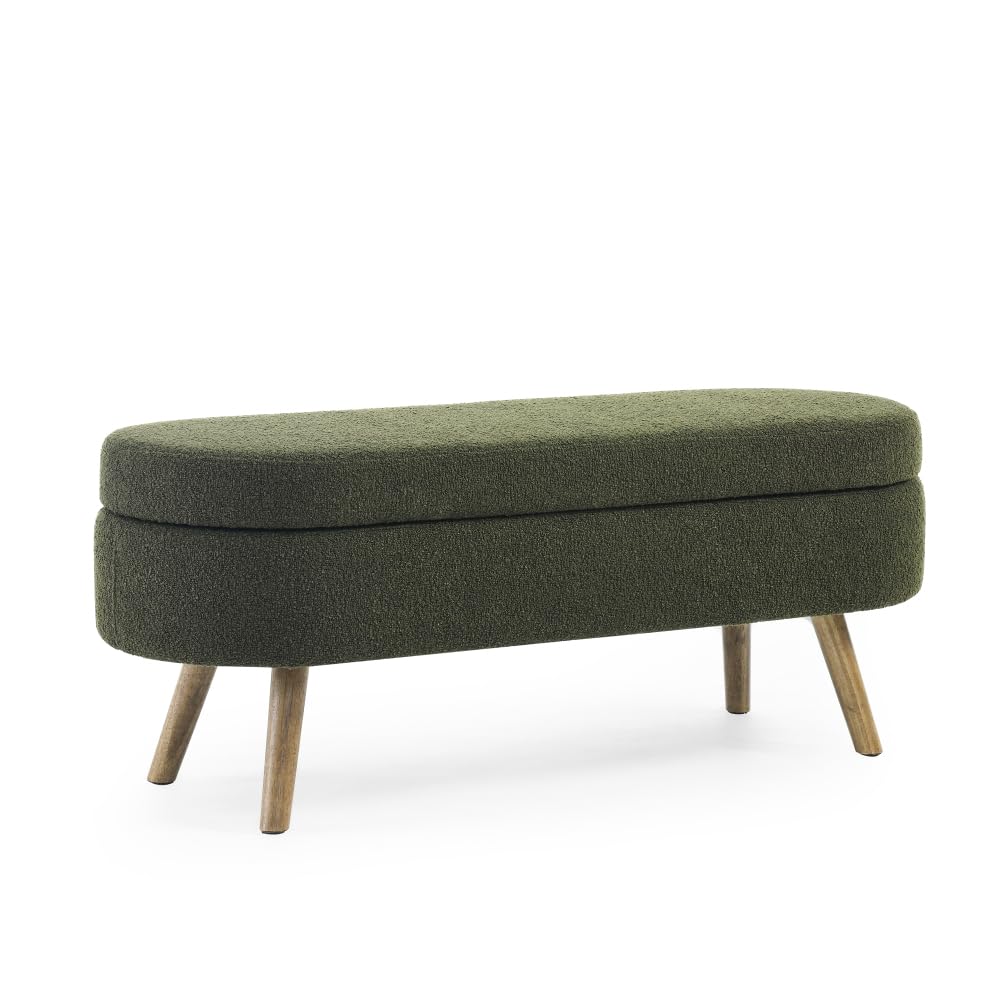 Oval Storage Bench with Rubber Wood Legs J4454